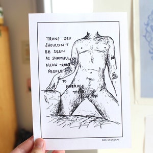 Trans Sex Shouldn't Be Seen as Shameful | Transgender Art Print | Line Art Illustration | Perfect Gift | Art Print