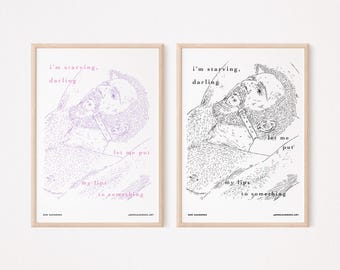 I'm Starving, Darling - T4T - Trans Gay Queer Kunstdruck - Sexy Geschenkkarte Illustration Print - LGBTQ Pride Queer Transgender Zeichnung
