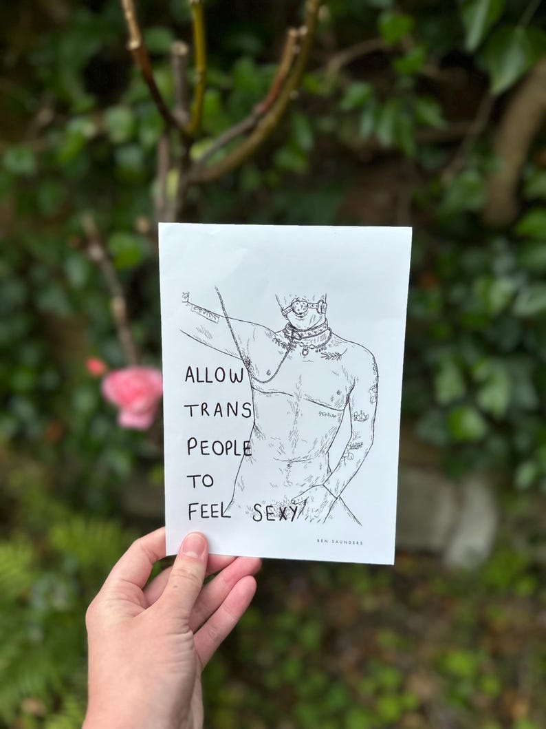 Good Boy | Queer Gay Kink Print | Puppy Trans Queer Artwork | Line Illustration Print | LGBTQ Pride Queer Transgender T4T Drawing Print NSFW image 3