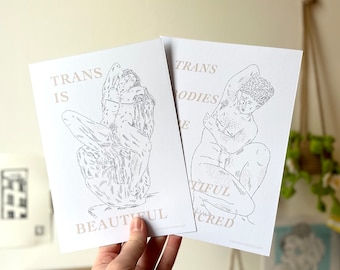 Ancient Trans Statue - Roman Ancient Greek - Venus Aphrodite - Tarot Card Queer T4T - LGBT Illustration Print - Pride Art Gift - Handmade