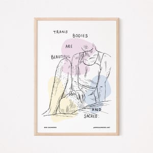 Nude Trans Masc Body | Queer Kink Trans Rights Sketch | Transgender Gay