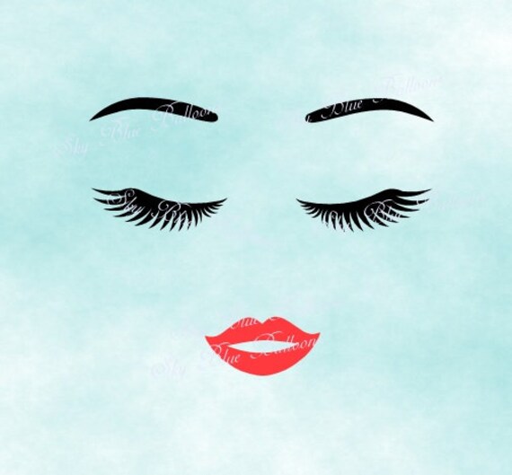 Download Lady Face Svg Eyelashes SVG Lips Svg Eyelashes and lips | Etsy