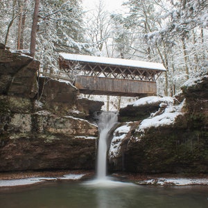 Covered Bridge at Winter Clove Inn, Winter