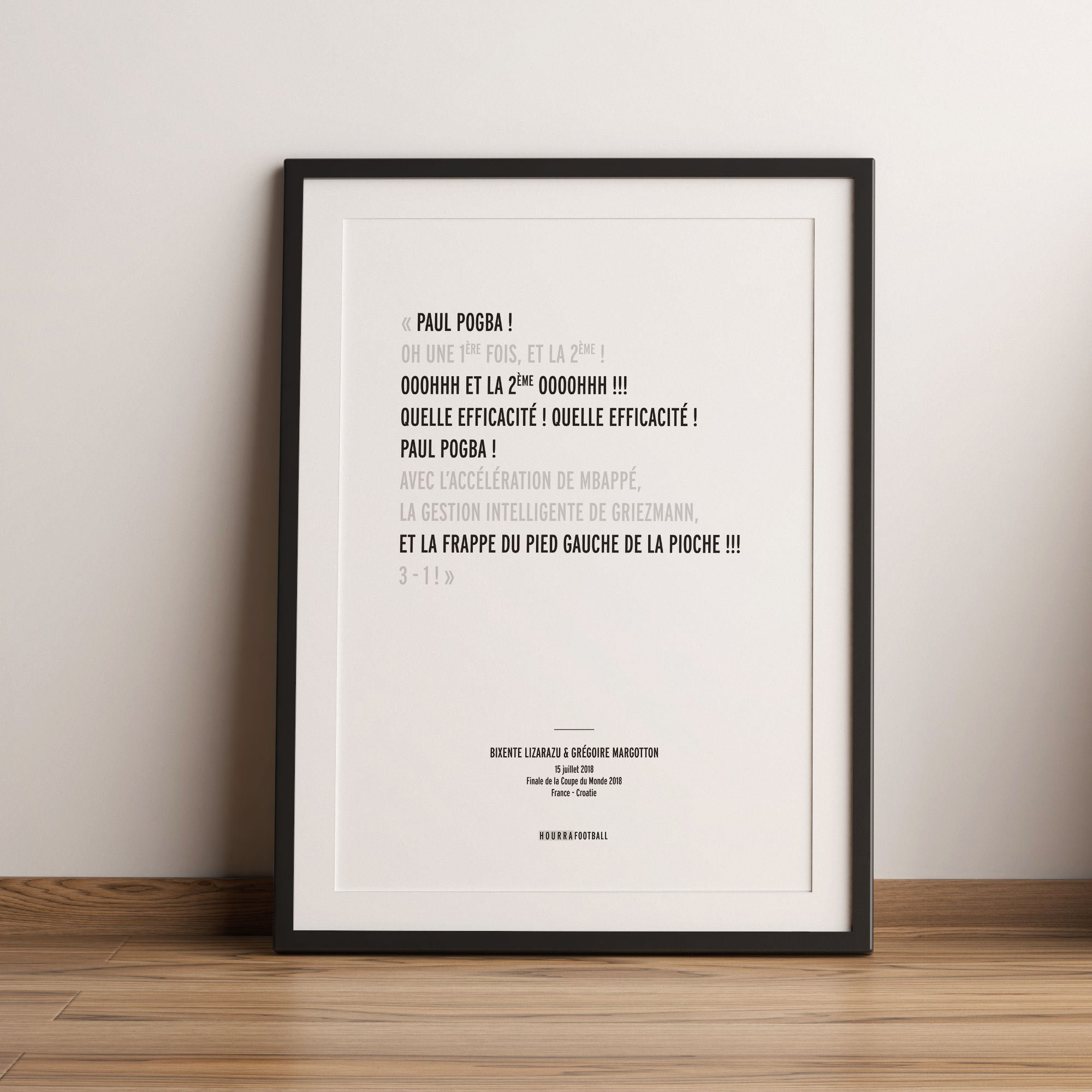 Affiche/Carte Commentaires But Paul Pogba Finale France - Croatie 2018
