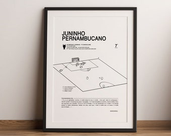 Poster but Juninho OL - Barcelona 2009 - Decoration football | Poster Football legend Lyon