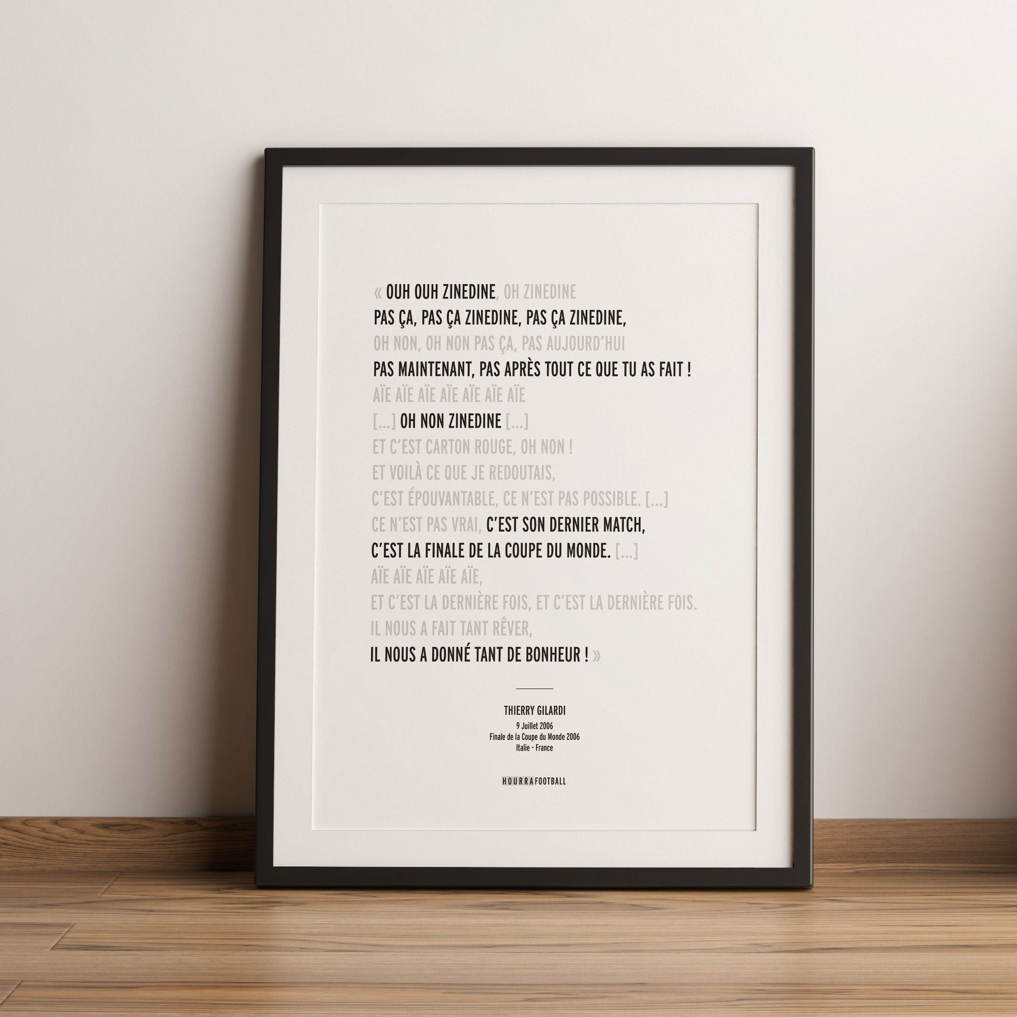 Affiche/Carte Commentaires Coup de Tête Zidane 2006 - Thierry Gilardi