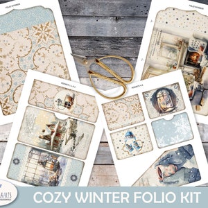Cozy Winter Folio Kit, Shabby Winter Tri Fold Folio, Loaded Folder ...