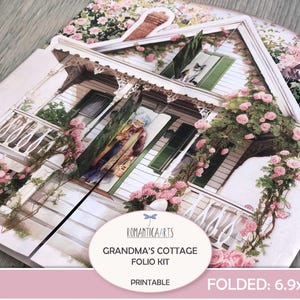 Grandma's Cottage Folio, Junk Journal Folio, Junk Journal Kit, Cottagecore, Kartenhalter, Folio, Digitales Journal, Romantica Arts