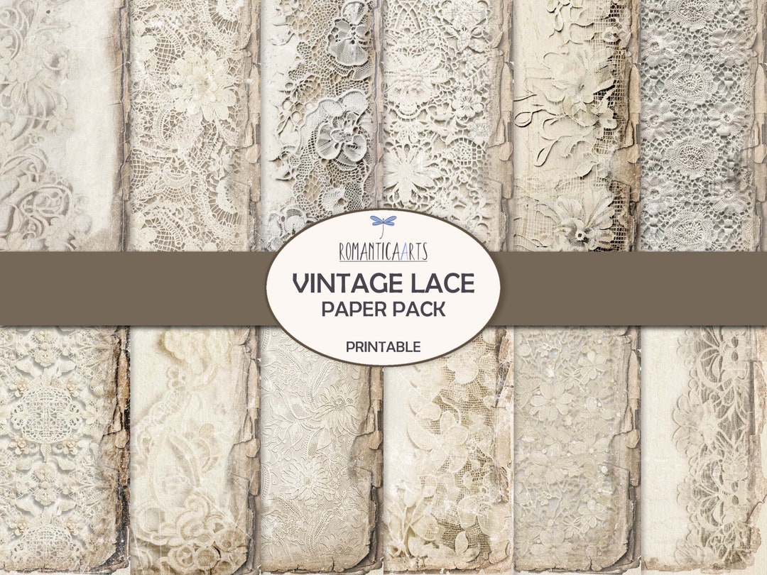 Tattered Lace Printable Paper, Vintage Lace Digital, Pastel Digital ...