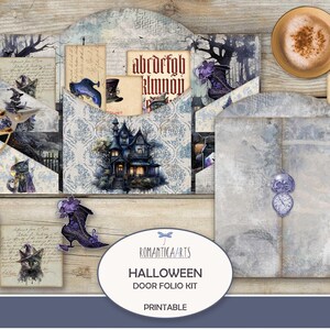 Kit folio pour porte Halloween, dossier chargé, folio pliable minable, Halloween imprimable, journal indésirable, téléchargement numérique