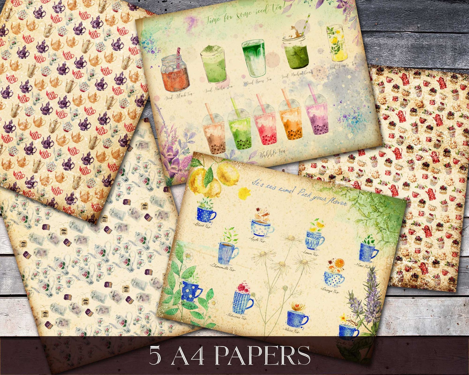 Lovely Tea Party Junk Journal Kit Digital Tea Lovers Journal Etsy
