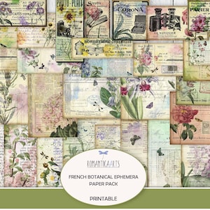 Paquet de papier botanique français, journal botanique, lot d'éphémères, éphémères botaniques, ferraille vintage, encart de journal indésirable, téléchargement numérique