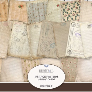 Cartes d'écriture folio vintage, journal indésirable imprimable, floral minable, intercalaire de journal, album éphémère de scrapbooking, carte de journalisation, téléchargement numérique