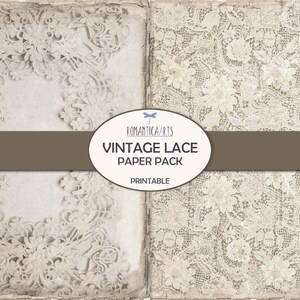 Tattered Lace Printable Paper, Vintage Lace Digital, Pastel Digital ...