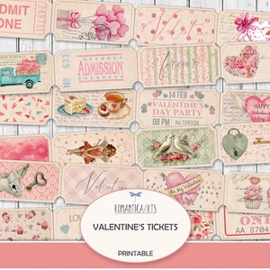 Valentinskarten, Valentinstag, Romantisches Papier, Journal Einlage, Liebe Digitals, Herz Printable, Romantica Arts