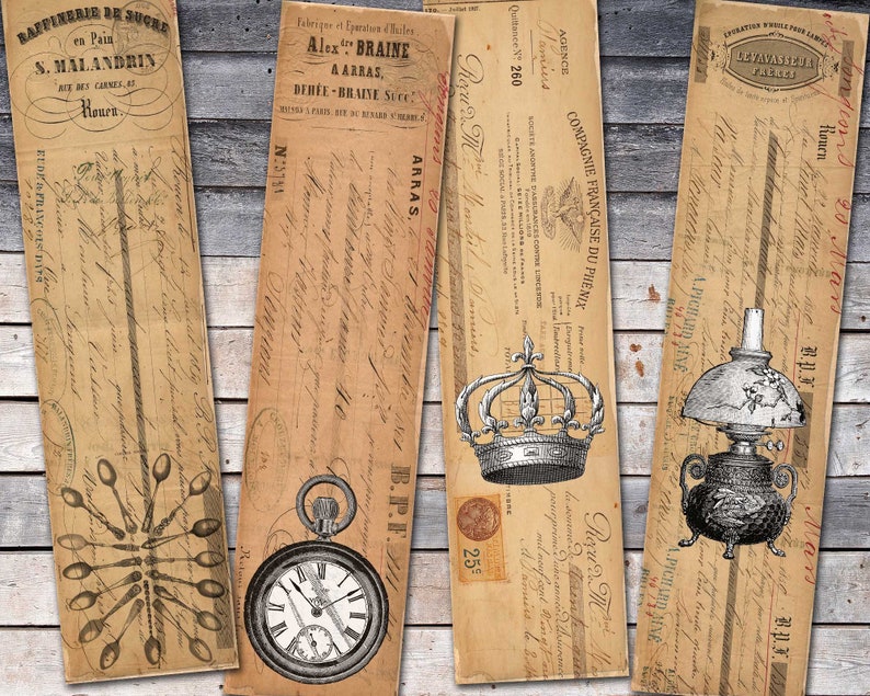Vintage Style Bookmarks for Scrapbooking French Ephemera Etsy Australia