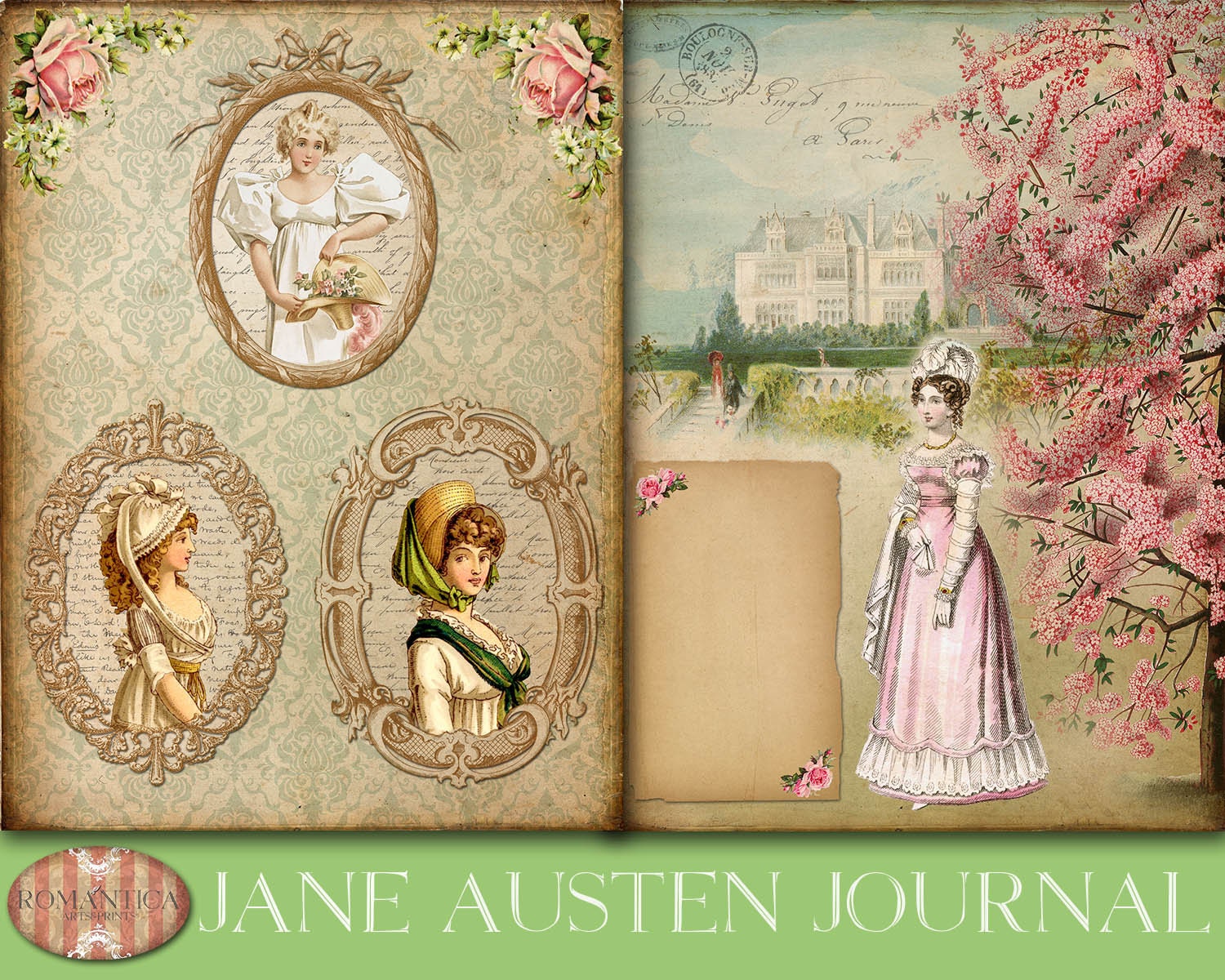 Digital Jane Austen Journal Kit Austen Printable Regency 