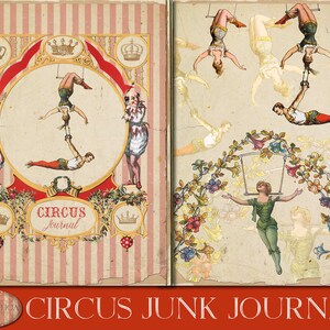 Vintage Circus Journal Kit, Circus Ephemera, Victorian Performers, Printable Circus, Circus Girl, Junk Journal, Digital Download
