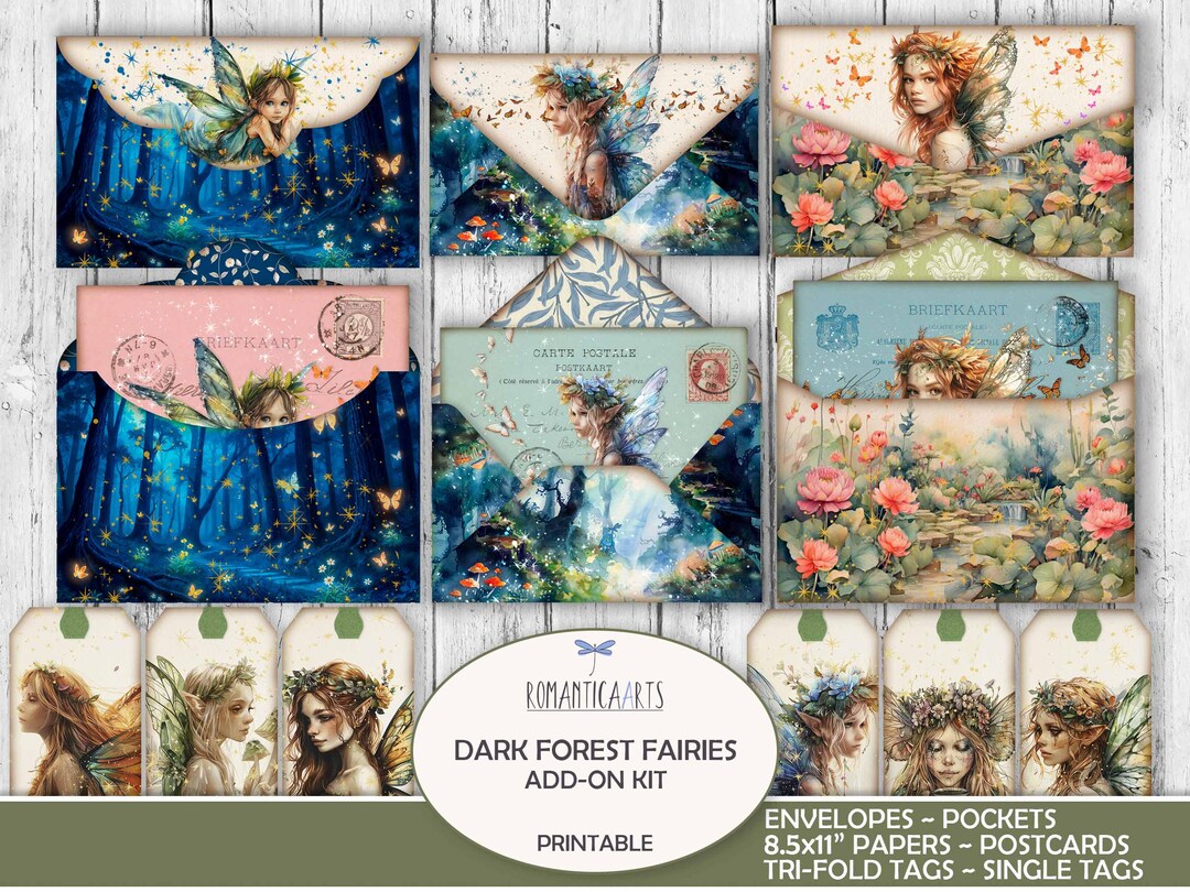Fairy, Junk Journal Kit, Add-on Kit, Fairytale, Scrapbook Kit, Envelope ...