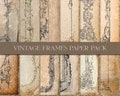 Vintage Frame Paper, Shabby Pages, Distressed Paper, Grunge Digital, Layered Pages, Junk Journal, Digital Download, Scrapbook Paper product logo