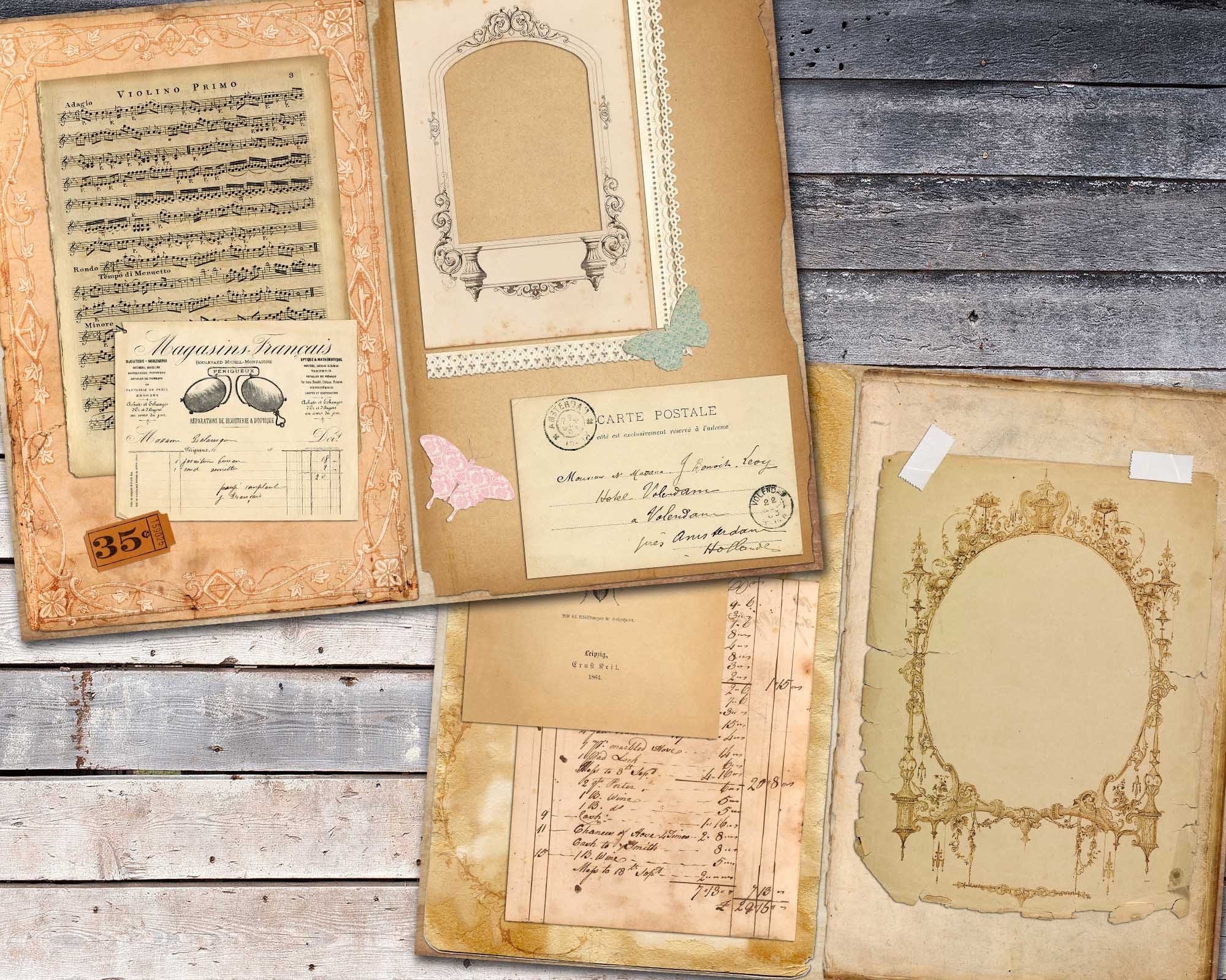 Vintage Ephemera Pages for DIY Journals Grungy Ephemera Etsy