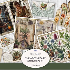 Kit de journal indésirable, l'apothicaire, journal imprimable, apothicaire victorien, vintage à base de plantes, potion magique, grimoire vintage, journal botanique