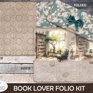 Book Lover Folio Kit, Junk Journal Printable, Happy Mail, Vintage Book ...