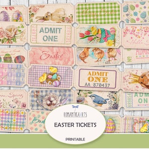 Druckbare Ostern-Karten zum Basteln, Ostern-Digitalpapier, Ostern-Verschönerung, Journalbeilagen, Ostern-Ausdrucke, niedliches Kaninchenpapier
