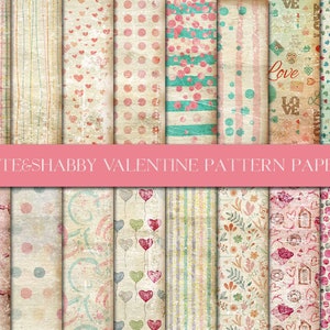 Valentine's Paper, Sweet Valentine, Valentine's Pattern, Shabby Pattern, Heart Pattern Paper, Romantic Journal, Romantica Arts