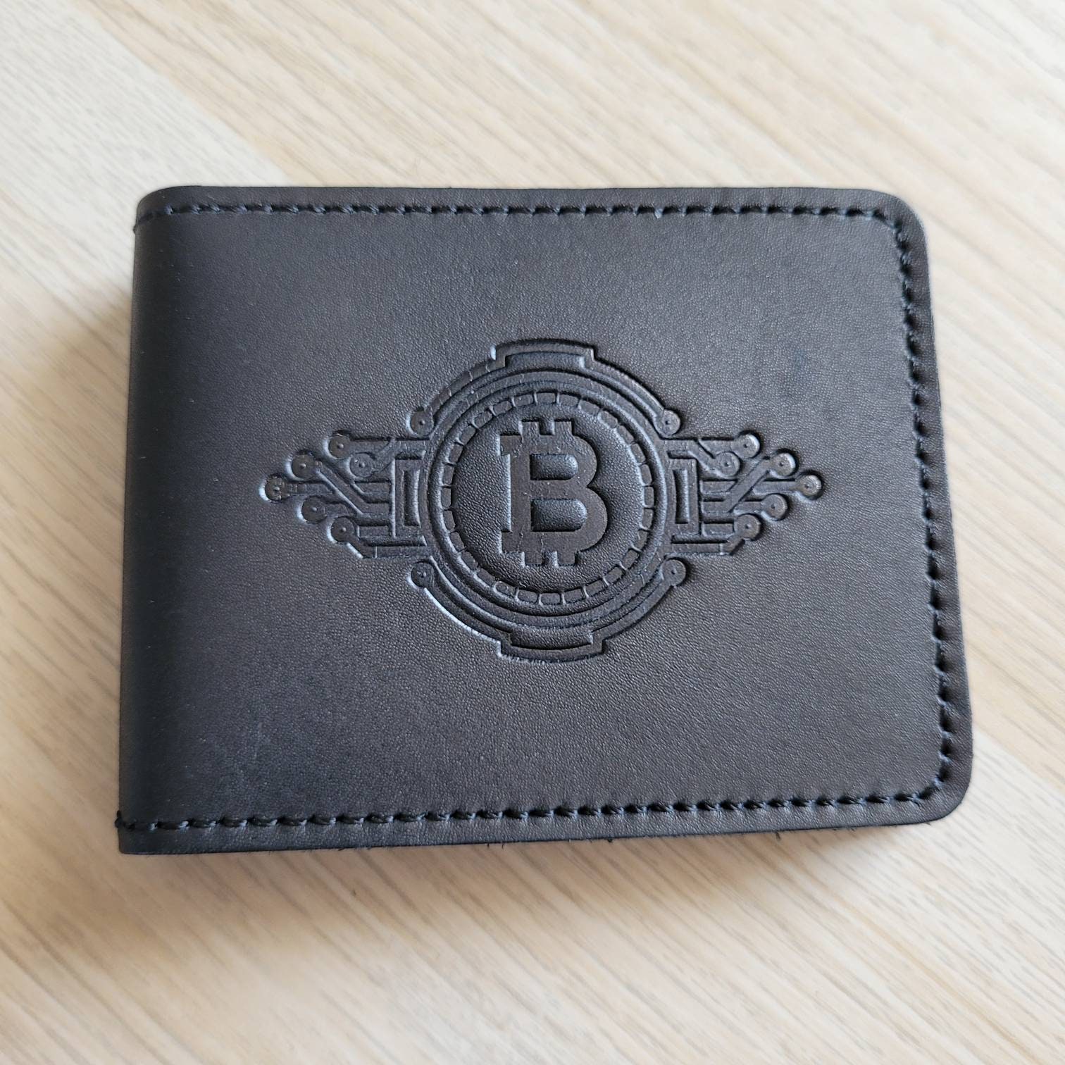 Cartera de cuero Bitcoin: Tarjetero de cuero genuino hecho a mano - Etsy  España