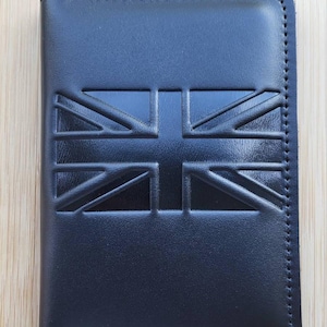 Paspoortomslag | Leren paspoorthouder | Paspoortetui | cadeau voor reiziger | beschermhoes | Britse vlag Paspoort | dubbele paspoorthouder