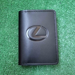 Rijdocumenten lederen organizer / autologo rijbewijs / leren hoeshouder / lexus / hoes / gepersonaliseerde handgemaakte verzekeringsportemonnee