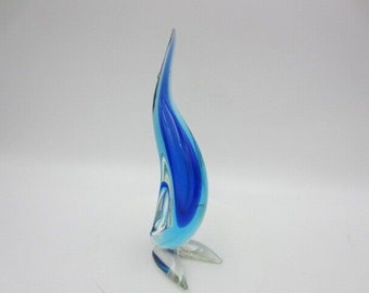 Murano Da ros Cenedese blue in blue vintage sommerso art glass penguin MINT