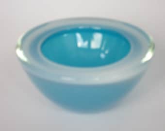 Murano alabastro bowl barbini seguso era translucent opaline green & white