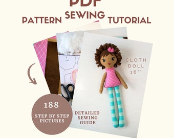 Rag Doll Sewing Pattern: 16" Cloth Doll Tutorial (PDF Download)