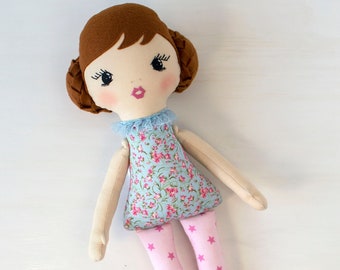 Handmade cloth doll 18'' Personalized doll for girl Large rag doll Soft doll for toddlers Heirloom doll Fabric doll for kids First baby doll