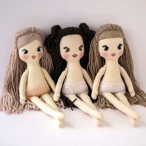 Blank doll body 16'' Personalized rag doll with name Handmade cloth doll toddler Fabric soft toy First baby doll Heirloom doll Organic doll