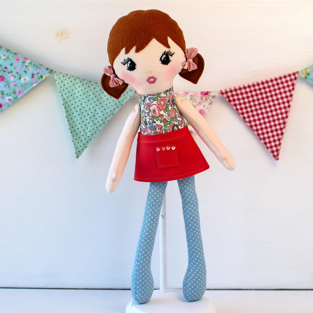 Personalized Embroidered Rag Doll: Organic Cotton Heirloom Toy (13 ...