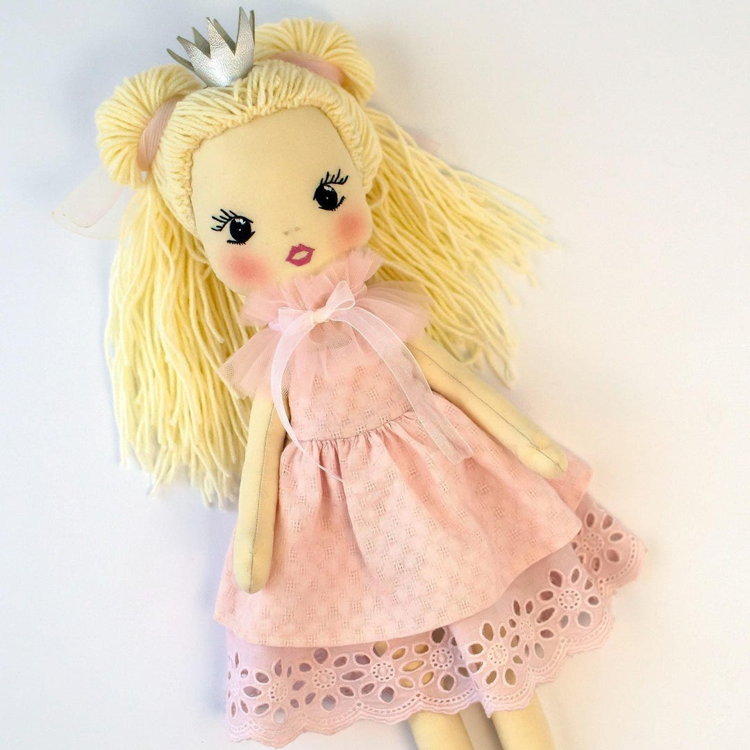Personalized Princess Rag Doll 16 In.: Embroidered Name, Handmade ...