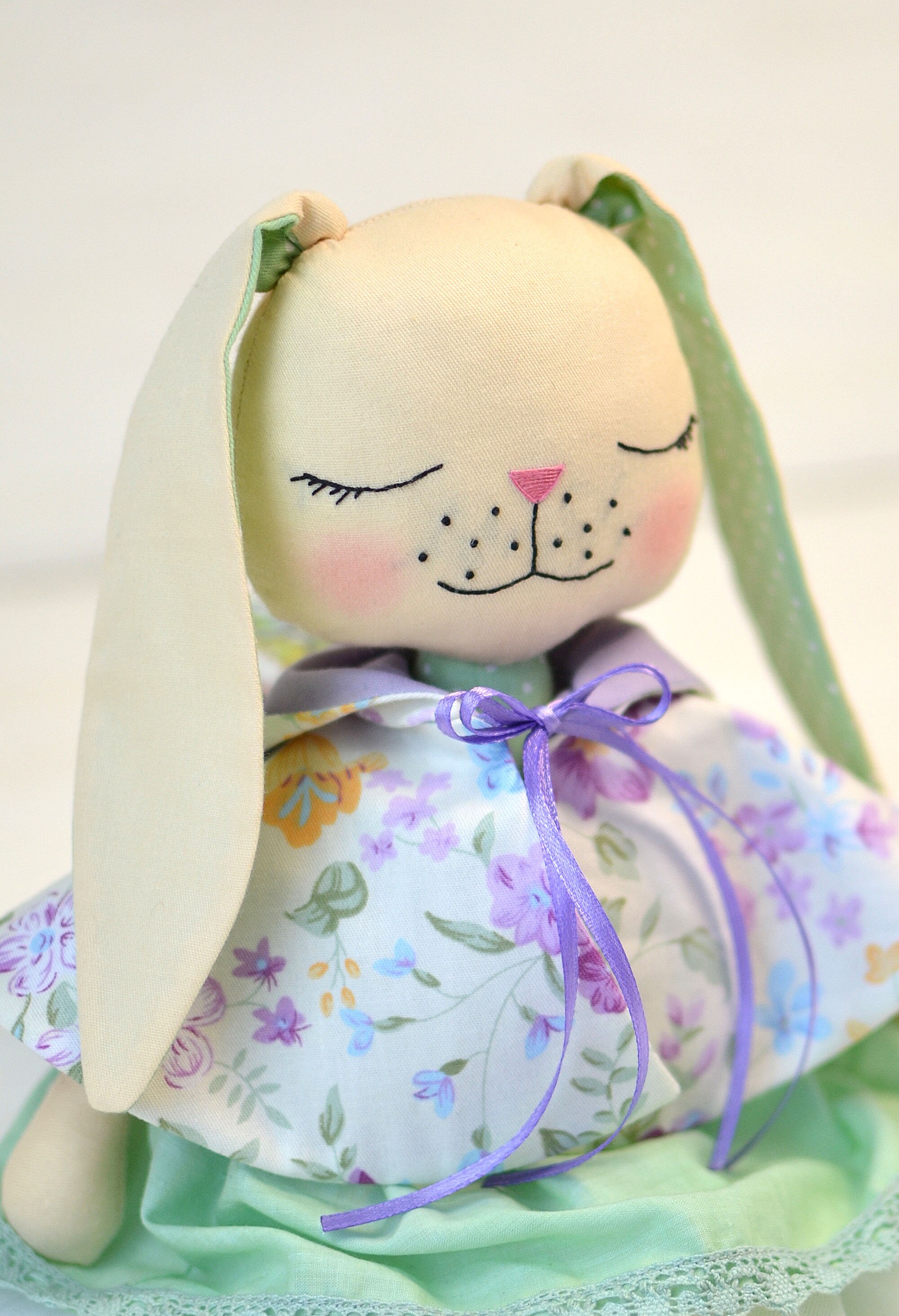 Soft baby bunny doll First baby doll Stuffed rabbit doll Cloth Etsy