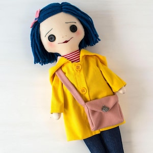 Custom Coraline Doll, Creepy Cute Doll, Gothic Rag Doll Gift, Halloween Cloth Doll