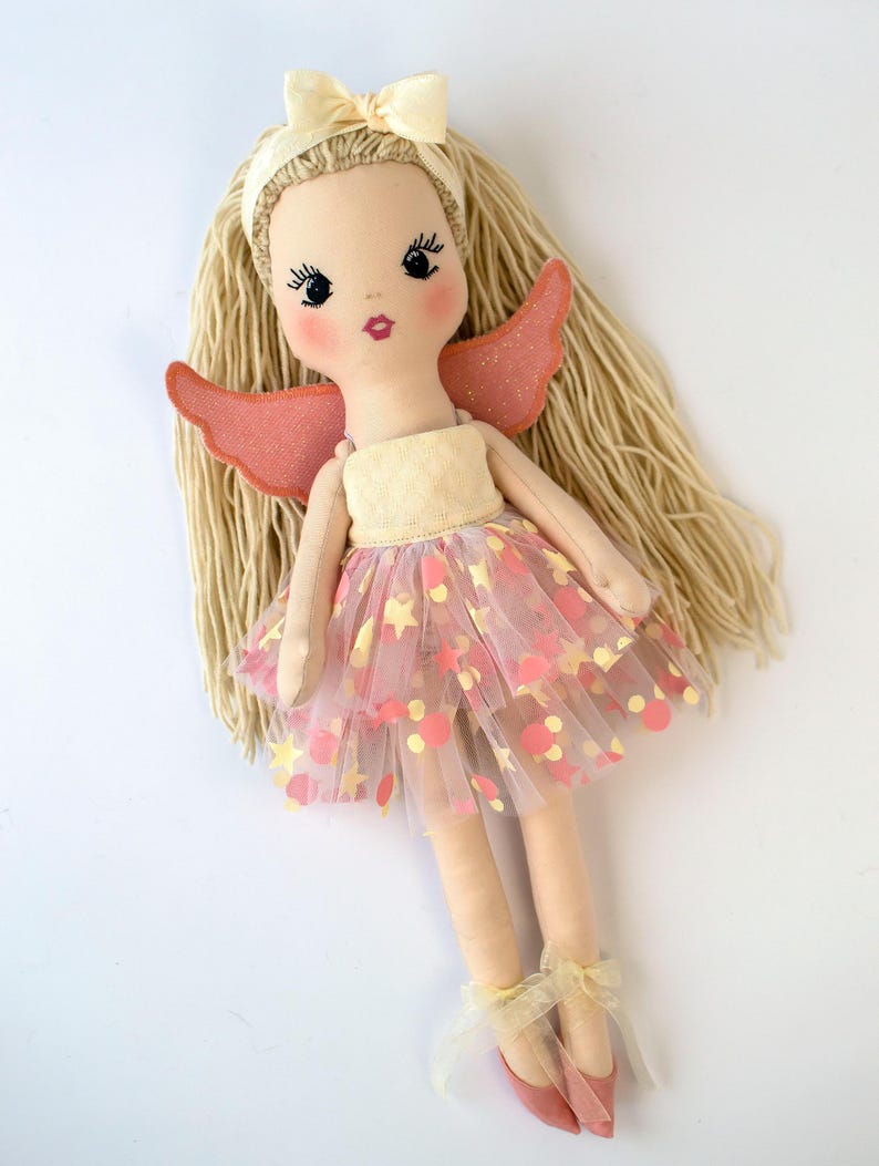 Handmade Angel Rag Doll 16 In.: Personalized Organic Cotton Heirloom ...