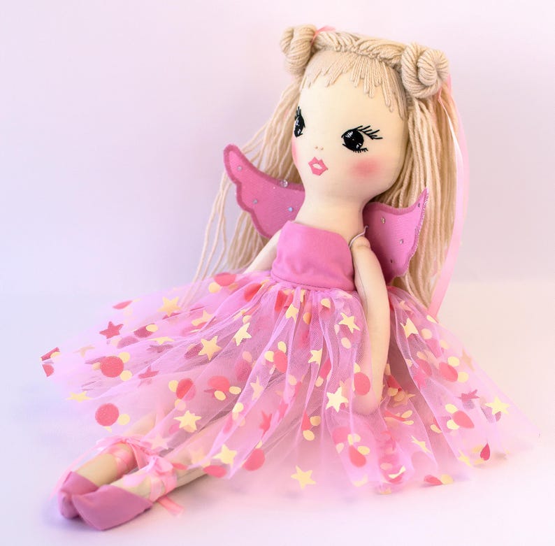 Handmade Angel Rag Doll: 16 In. Personalized Cotton Ballerina, Heirloom ...
