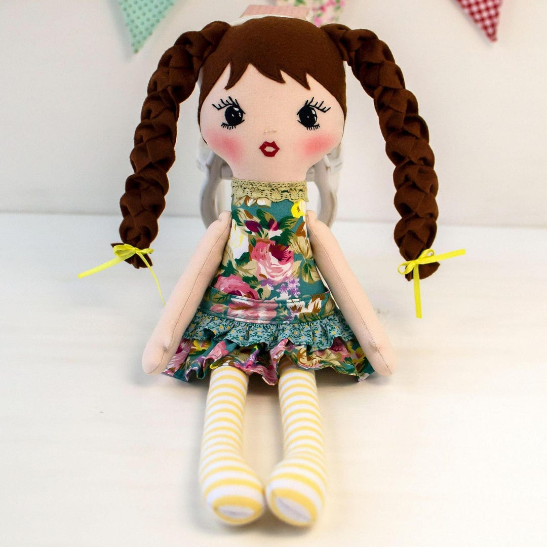 Personalized Rag Doll: Handmade Embroidered Name, Heirloom Toy - Etsy