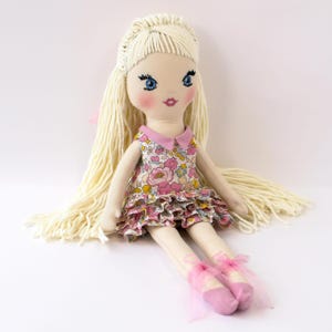 Handmade Cloth Doll for Toddler, Personalized Rag Doll Girl, Fabric Heirloom Doll Clothes