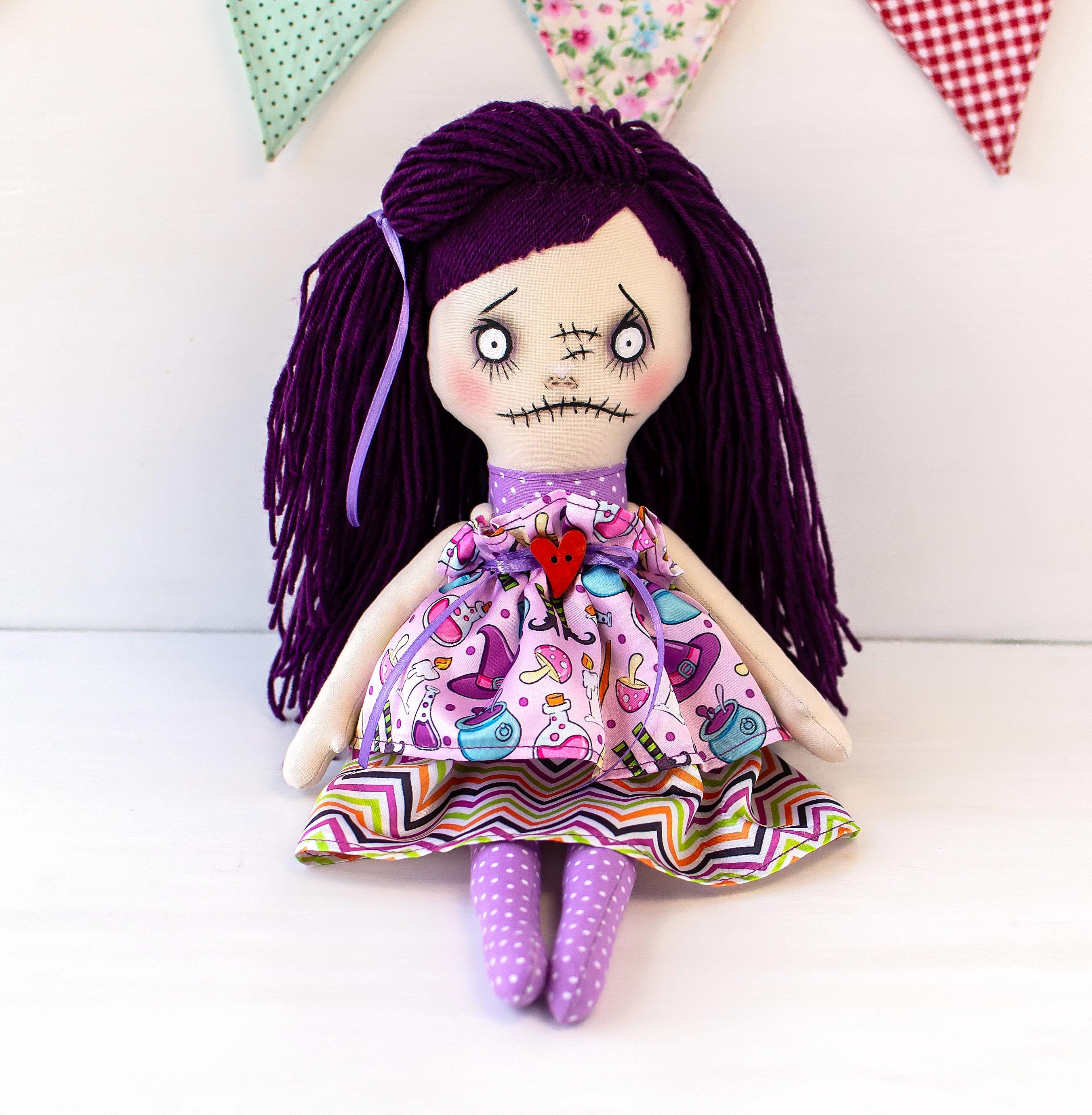 Handmade Gothic Rag Doll 15'': Creepy Halloween Cloth Doll - Etsy