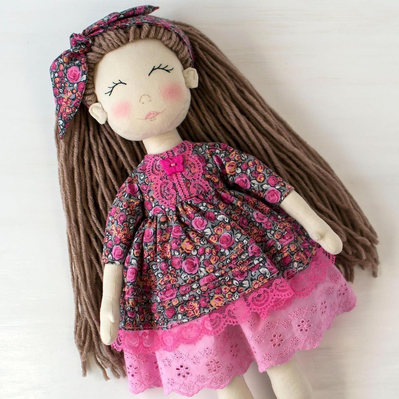 Personalized Handmade Rag Doll: Embroidered Heirloom Doll 16 In. - Etsy UK