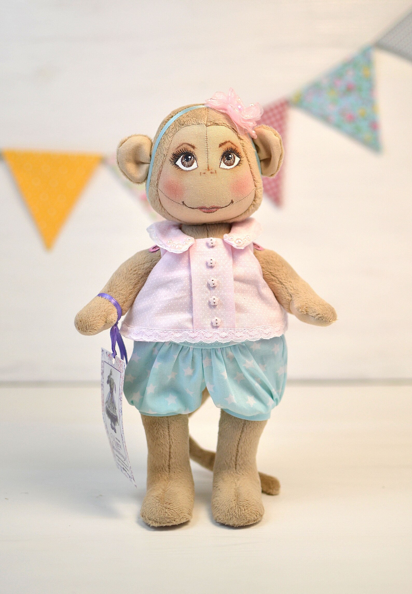 Cloth doll Handmade monkey toy Soft baby doll Monkey doll Etsy