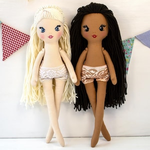 Blank Rag Doll Body 16'', Fabric Doll with Clothes, Personalized Cloth Doll Body