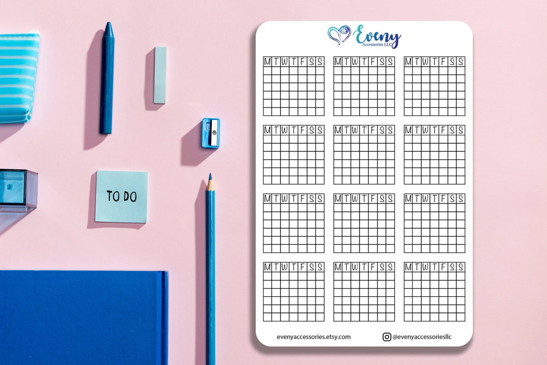 Blank Bullet Journal Calendar Planner Stickers Calendar Stickers Etsy blank-bullet-journal-calendar-planner-stickers-calendar-stickers-etsy